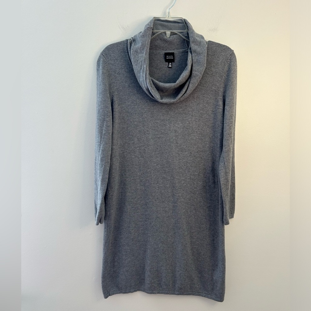 Black Label SAKS Fifth Avenue Gray Cowl Neck Sweater Dress Medium Viscose
